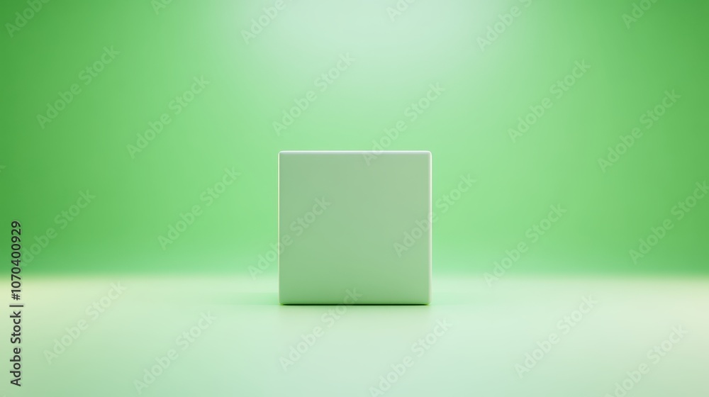 A white box is sitting on a green background A white box is sitting on a green background