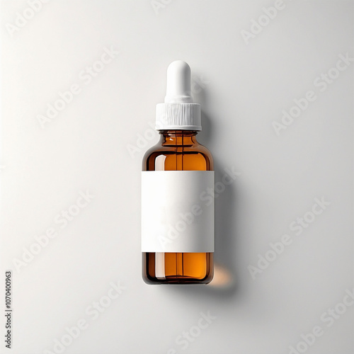 Blank Serum cosmetic oil dropper bottle mockup skincare facial fluid pipette bottle front view