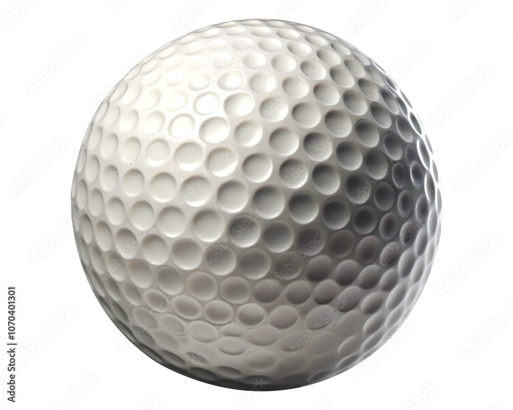 White Golf Ball with Dimple Texture Isolated on White Background, a close up of a golf ball White Golf Ball with Dimple Texture Isolated on White Background, a close up of a golf ball