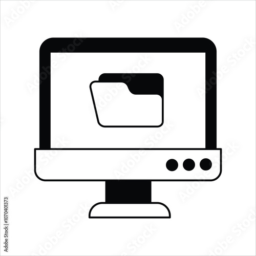 folder glyph icon with white background vector stock illustration