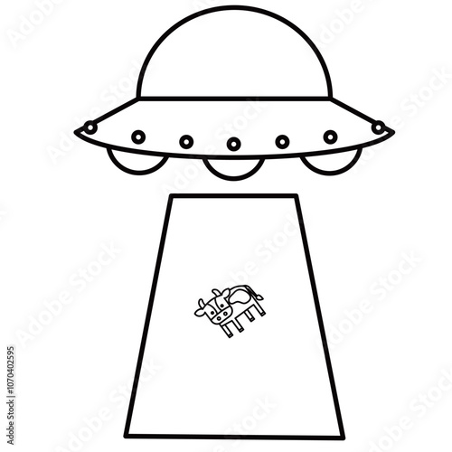 UFOに牛がさらわれている所