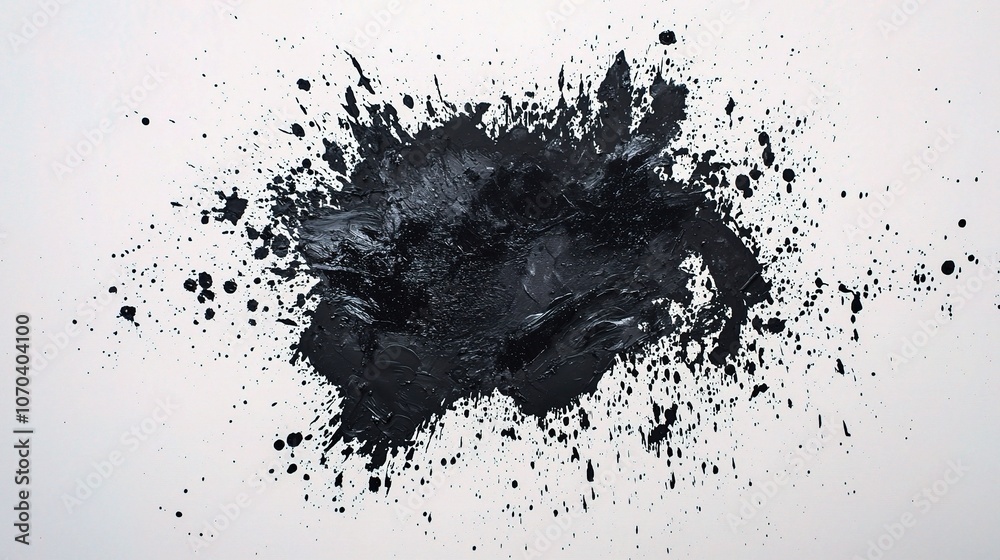 Abstract Black Paint Splash on White Background Abstract Black Paint Splash on White Background