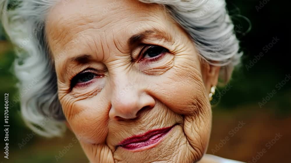 Portrait of a pensioner with a lot of life experience and deep wrinkles on her face. Portrait of a pensioner with a lot of life experience and deep wrinkles on her face.