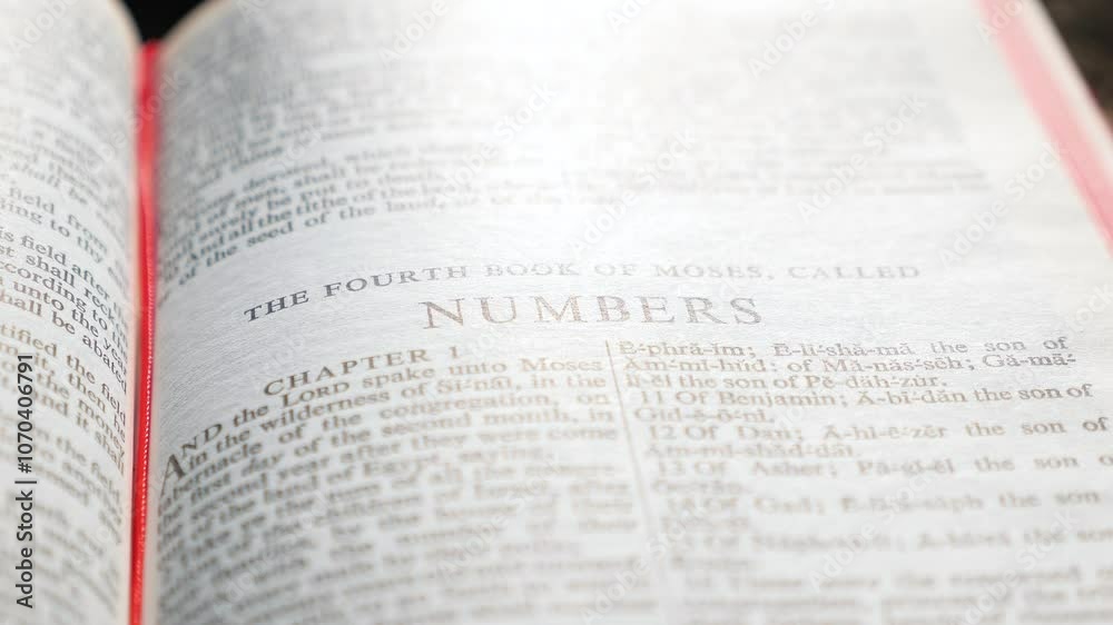 Numbers chapter of Holy Bible book Numbers chapter of Holy Bible book