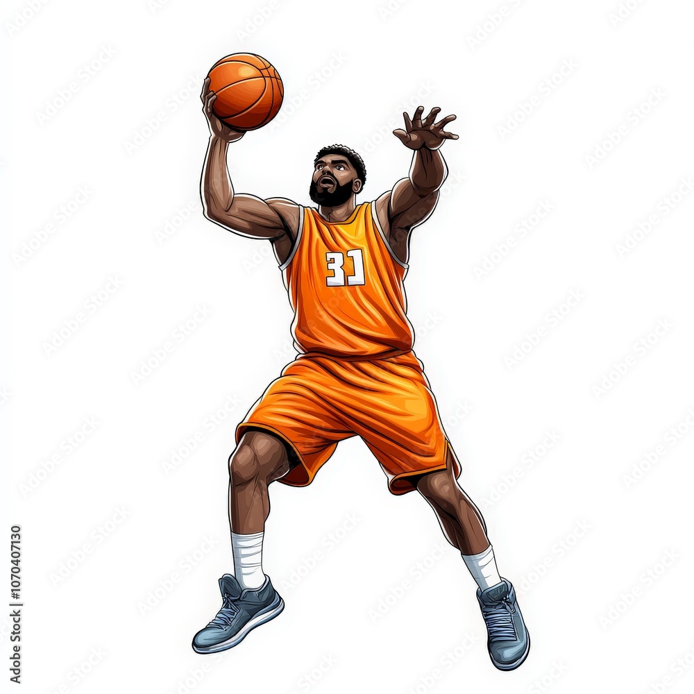 Dynamic Cartoon Basketball Player Illustration Dynamic Cartoon Basketball Player Illustration