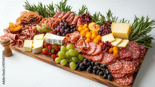 Beautifully Arranged Charcuterie Board with Variety