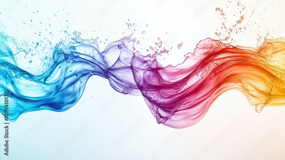 Fototapeta premium Abstract colorful wave with water splash.