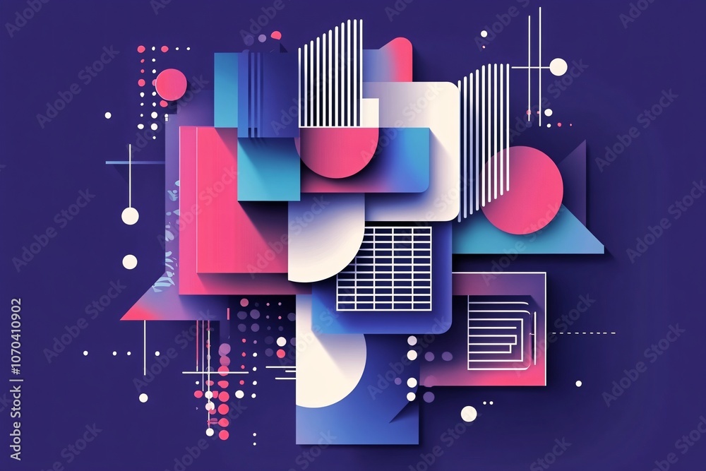 Vibrant Abstract Composition with Neon Gradients Vibrant Abstract Composition with Neon Gradients