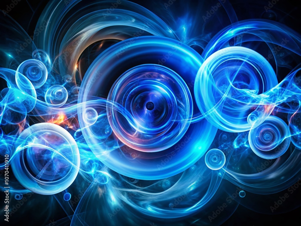 Abstract Blue Rings, Energy Spheres, Tilt-Shift Magic Abstract Blue Rings, Energy Spheres, Tilt-Shift Magic
