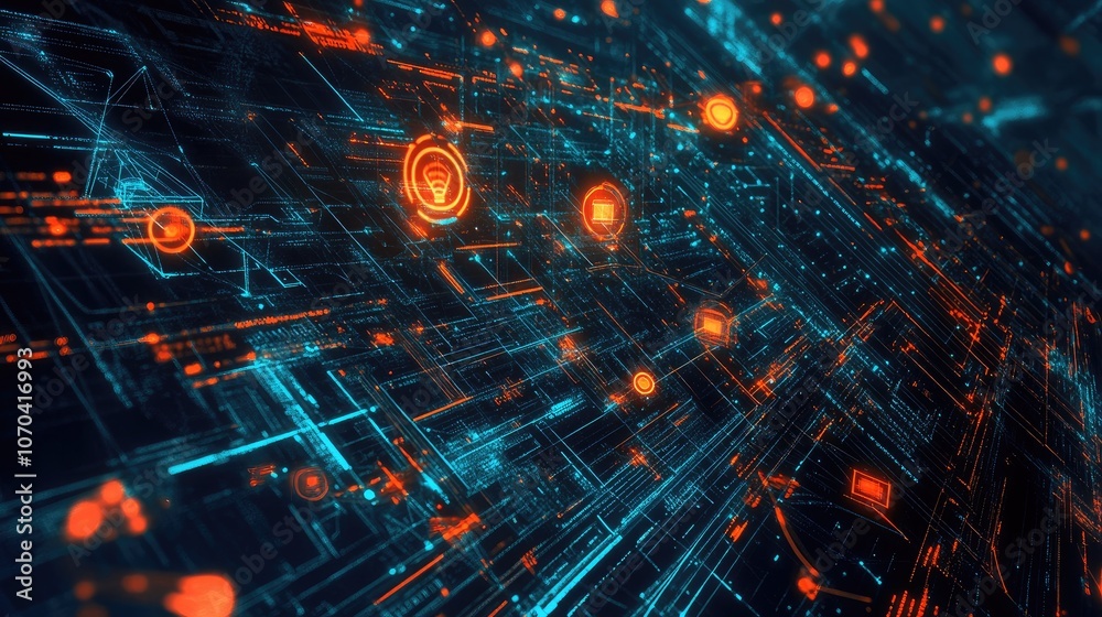 Obraz premium Network flat design top view theme information technology