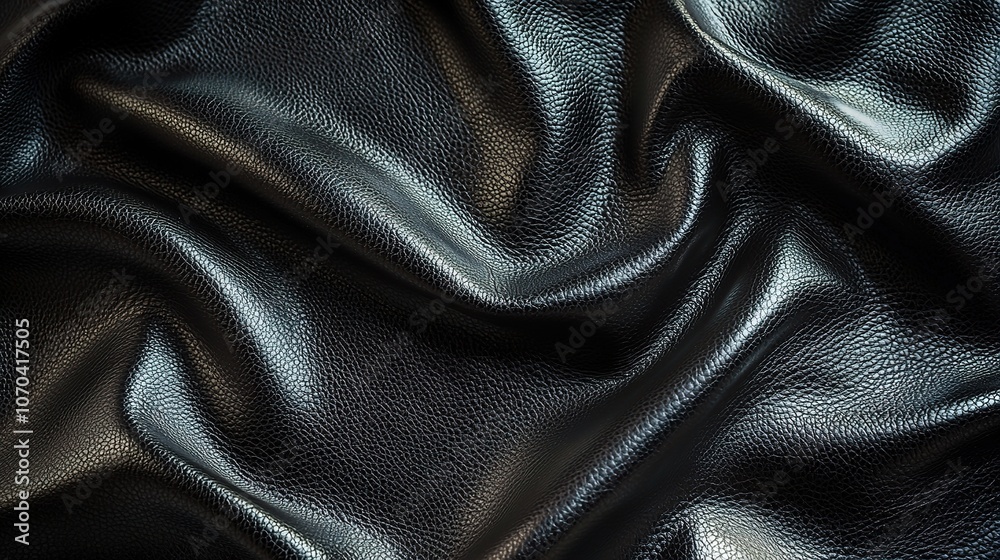 Fototapeta premium Smooth Black Leather Texture for Design Projects