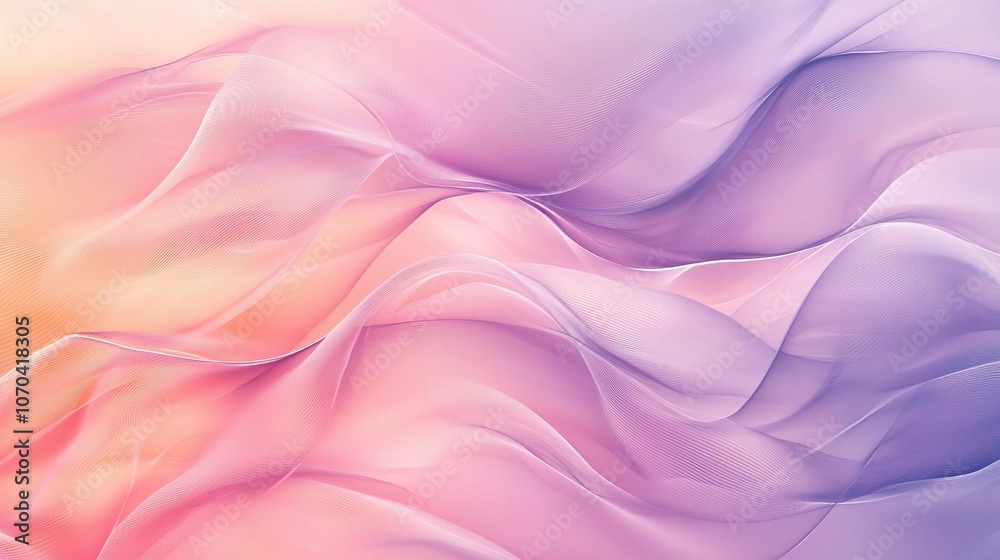 Soft Pastel Waves in 3D Abstract Design Soft Pastel Waves in 3D Abstract Design