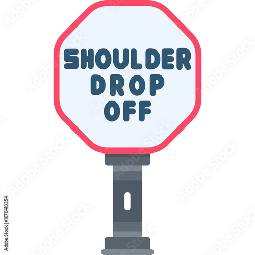 Shoulder Drop-Off Sign Icon