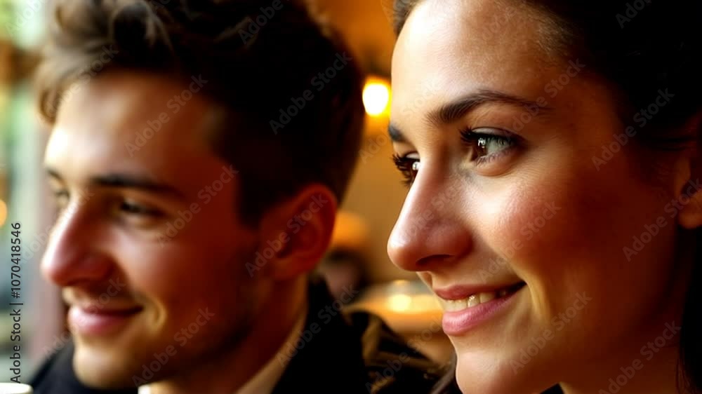 A couple in love in a cafe in close-up. Video. A couple in love in a cafe in close-up. Video.