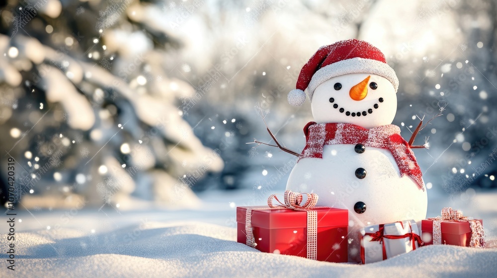 snowman and gifts flat design front view North Pole theme 3D render --ar 16:9 --v 6.1 Job ID: e39f1367-1ed4-45a5-9822-a7dff9b5b8d9