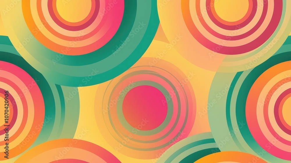 Abstract pattern with colorful concentric circles. Abstract pattern with colorful concentric circles.