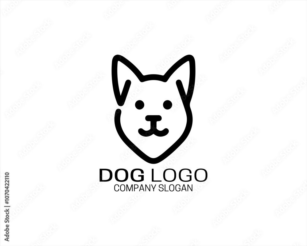Dog lines outline logo design icon symbol vector illustration. Dog lines outline logo design icon symbol vector illustration.