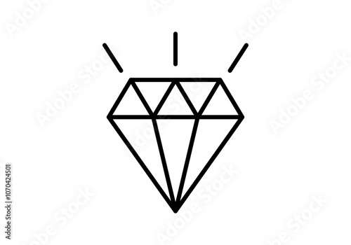 Icono negro de diamante con reflejo