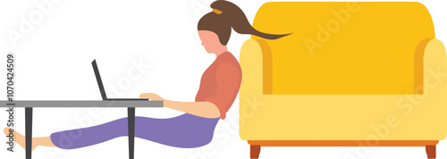 Woman At Home Activities Illustration Versi