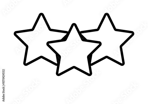 Icono negro de tres estrellas como puntuación