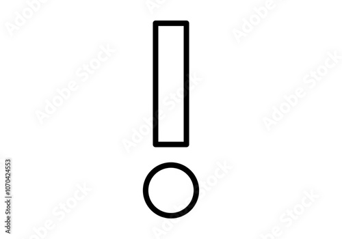 Icono negro de exclamación en fondo blanco