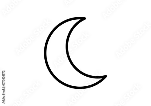 Icono negro de media luna en fondo blanco