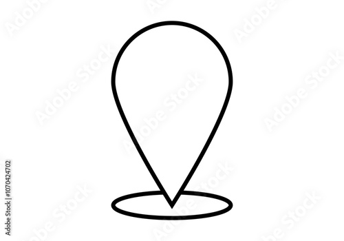 Icono negro de ubicación de mapa en fondo blanco