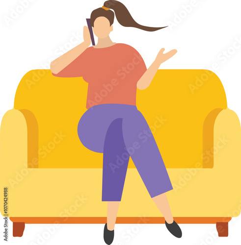 Woman At Home Activities Illustration Versi