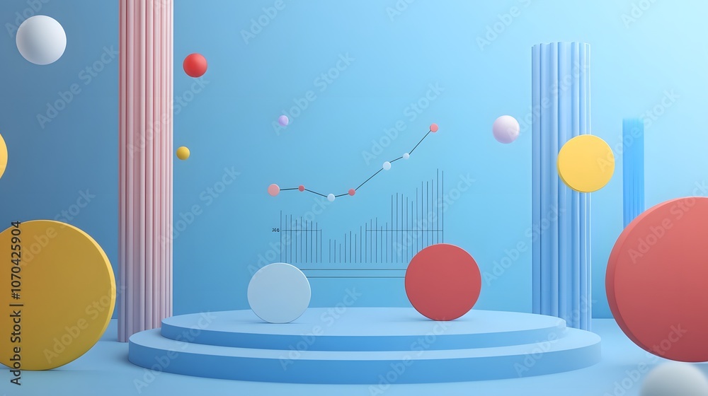 A 3D-rendered performance report with a mix of circular and line graphs, each chart floating with shadowless detail on a vibrant blue background, 4k resolution, no background, no shadow A 3D-rendered performance report with a mix of circular and line graphs, each chart floating with shadowless detail on a vibrant blue background, 4k resolution, no background, no shadow