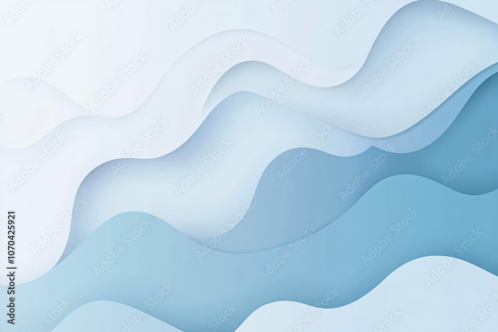 Fototapeta premium Soft Blue Minimalist Abstract Background with Shapes