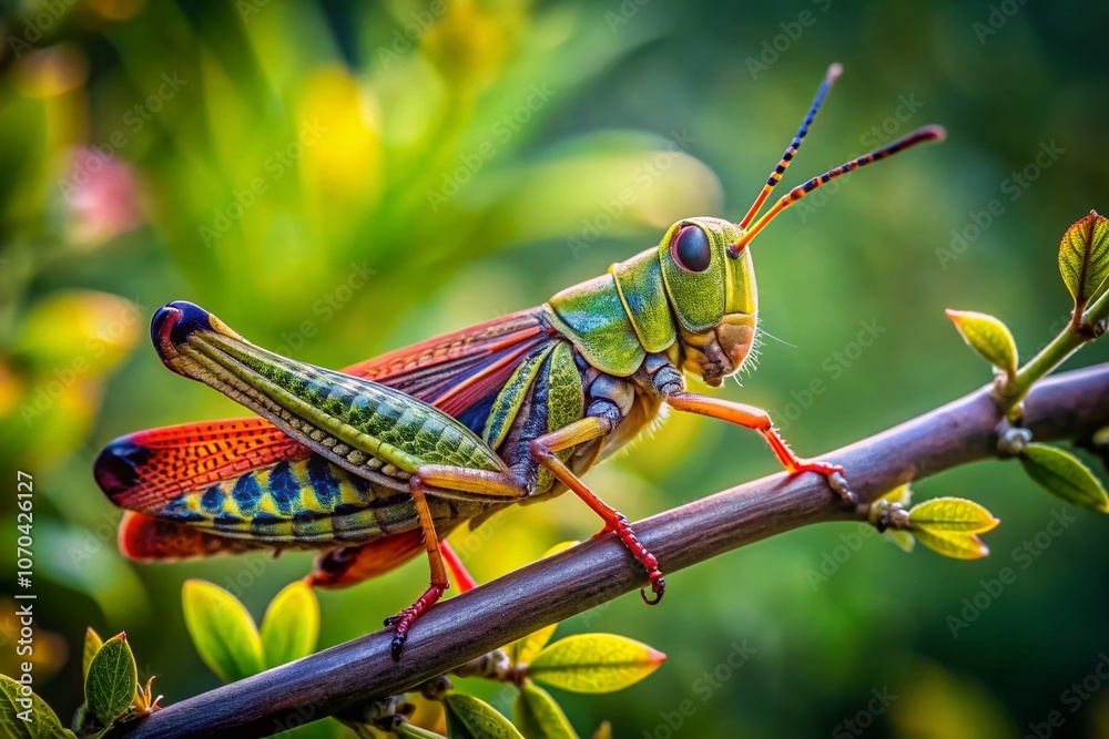 Javanese Grasshopper Minimalist Photography, Green Insect on Branch, Nature Javanese Grasshopper Minimalist Photography, Green Insect on Branch, Nature