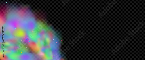 Background of an explosion of colorful smoke clouds.Multicolor fog with blue and yellow particles.Explosions of color powder.