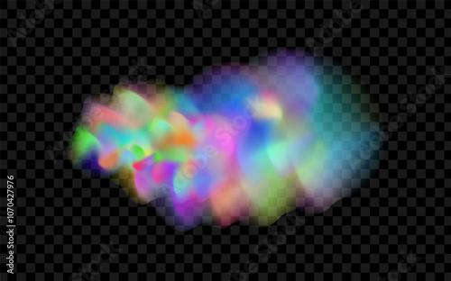 Background of an explosion of colorful smoke clouds.Multicolor fog with blue and yellow particles.Explosions of color powder.