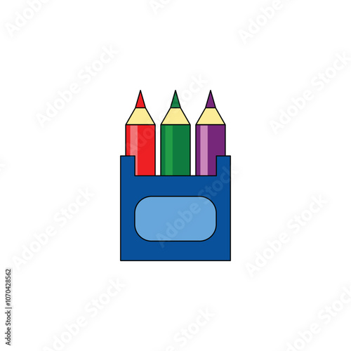 colored pencils vector type icon photo