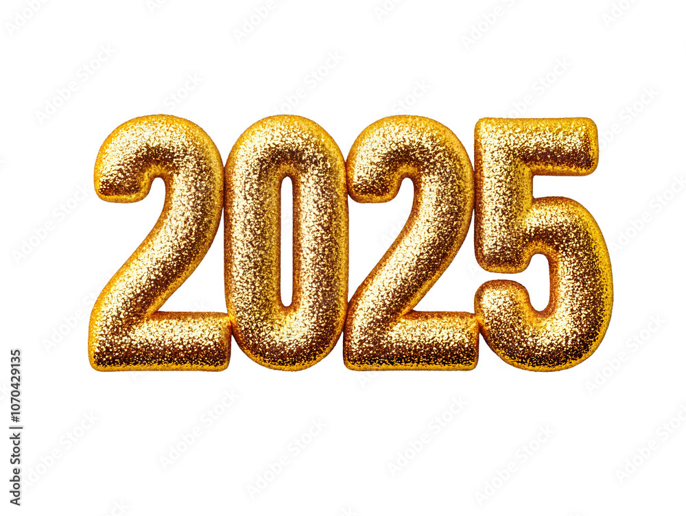 2025 new year celebration, Glittering gold numbers 2025 over transparent background, PNG cut-out 2025 new year celebration, Glittering gold numbers 2025 over transparent background, PNG cut-out