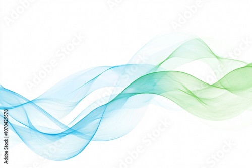 Minimalist Design with Flowing Wave Lines in Blue