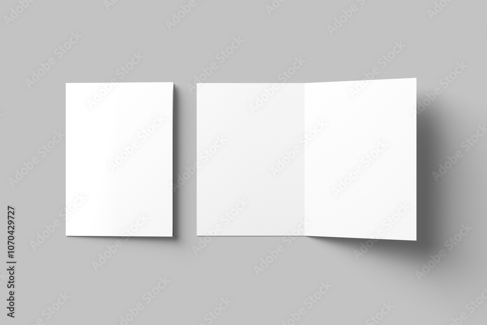 Naklejka premium A4 Bifold Brochure Mockup