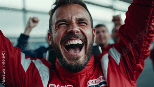 Man Celebrating Victory With Passion, excitement, happy, joy, cheering, success