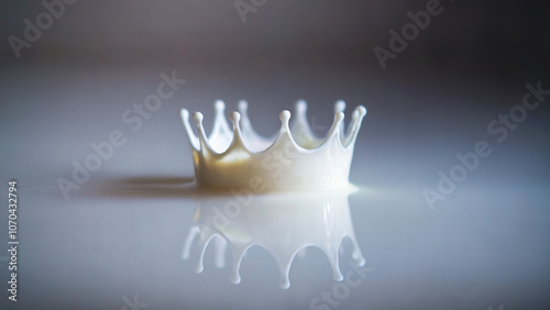 milk crown: A minuscule milk crown captured in a quiet, minimalistic scene