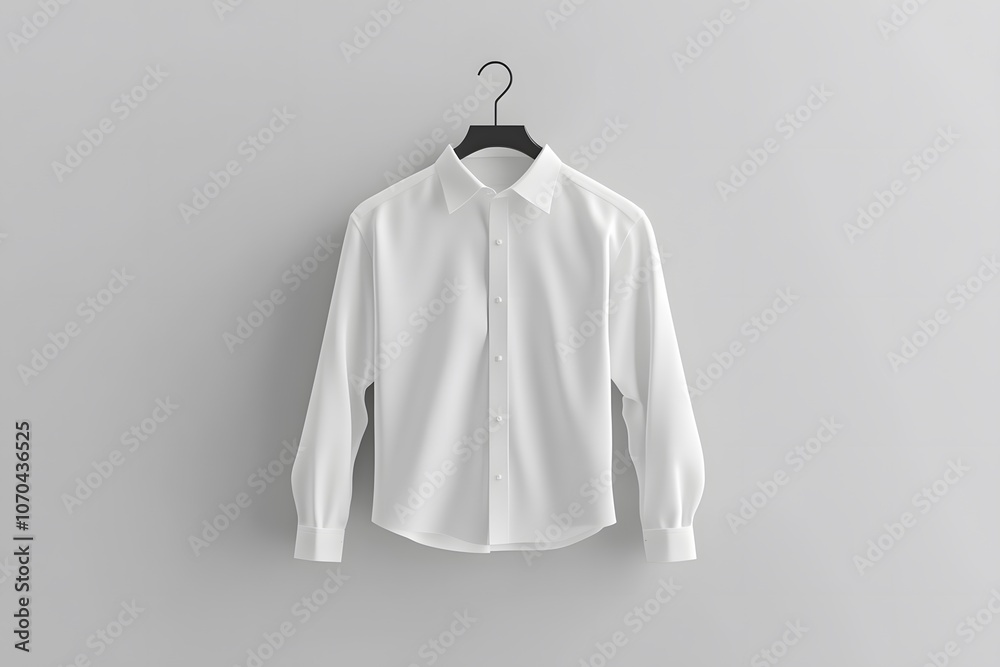 Blank white classic shirt mockup, front view, gray background, 3d rendering. Empty casual blouse for men uniform mock up. Clear fabric formal dress shirt with cuff template.
Blank white classic shirt mockup, front view, gray background, 3d rendering. Empty casual blouse for men uniform mock up. Clear fabric formal dress shirt with cuff template.