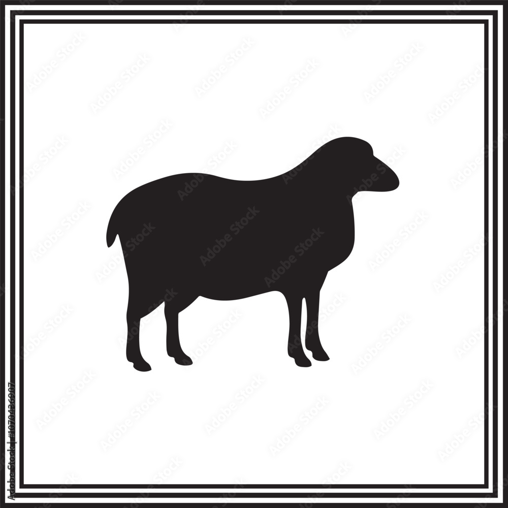 Sheep vector black silhouette. WIldlife animal illustration Sheep vector black silhouette. WIldlife animal illustration