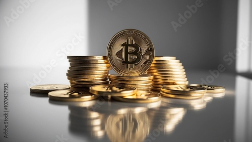 Close-Up of Bitcoin Cryptocurrency photo