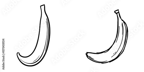 Continuous line drawing depicting a banana, an icon. A modern drawing on a single line.