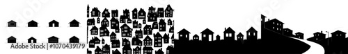 Skyscraper silhouette isolated on city skyline