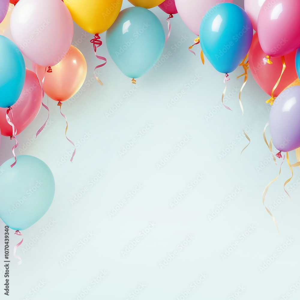 Colorful Balloons Festival on White Background Colorful Balloons Festival on White Background