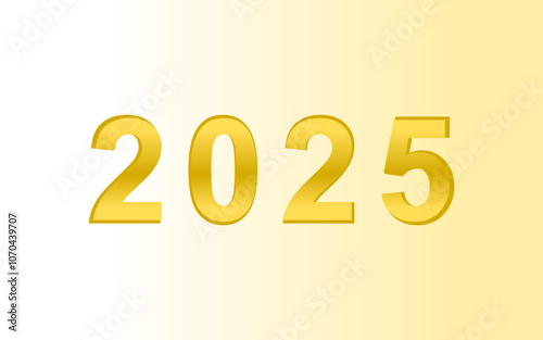 New year 2025 design. With colorful number illustrations. Premium vector design 2025. gold color background