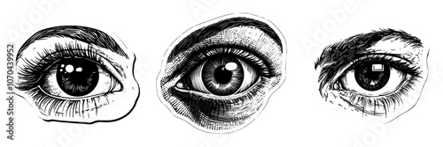 Halloween halftone collage paper sticker. Vintage dotted illustration in zine style from the 90s.