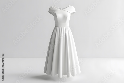 Mannequin with beautiful wedding dress on light grey background 