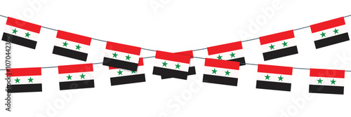 Syria bunting flags on white background. Hanging garland for Syria celebration concept.