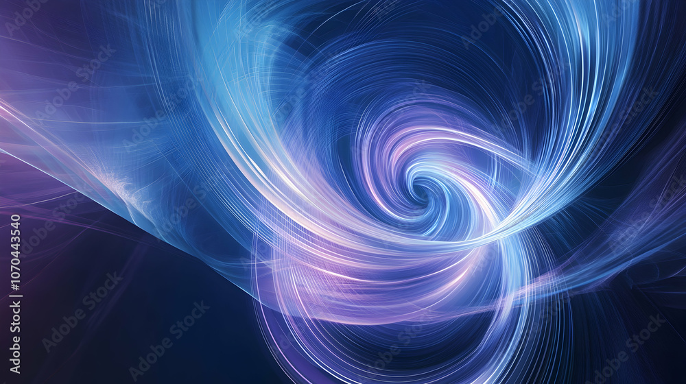 Abstract swirling blue and purple light on a dark background. Abstract swirling blue and purple light on a dark background.